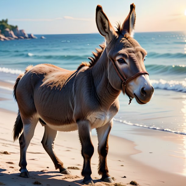 Illustration of a donkey on the beach