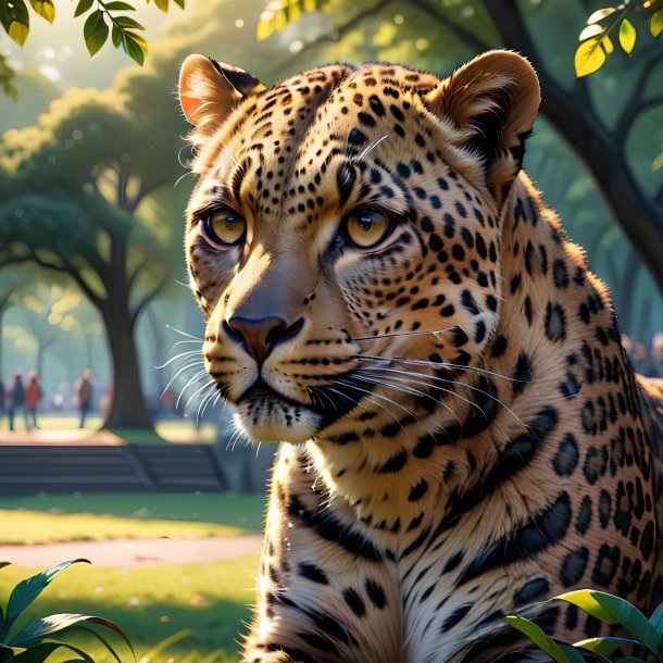 Illustration of a leopard in the park