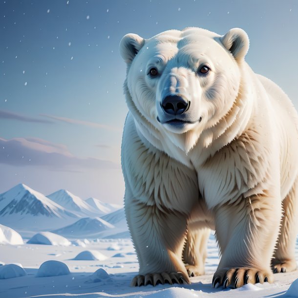 Ilustração de um urso polar na neve