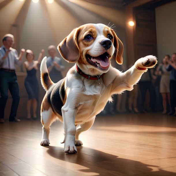 Imagen de un beagle bailarín