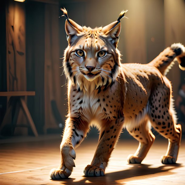 Photo d'un lynx dansant