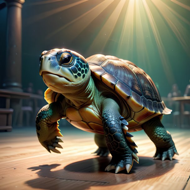 Foto de una tortuga bailando