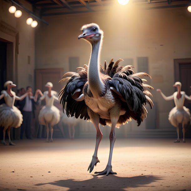 Picture of a dancing ostrich