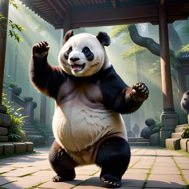 Imagem de um panda gigante dançando