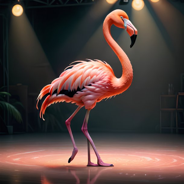 Imagem de um flamingo dançante