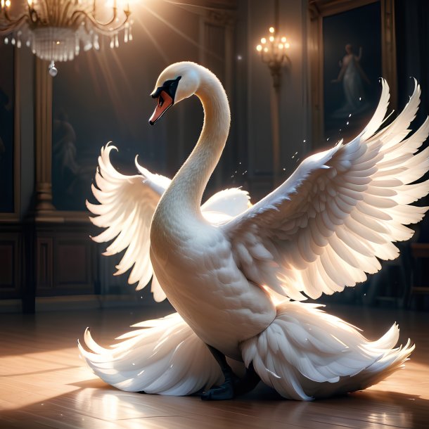 Foto de un cisne bailarín