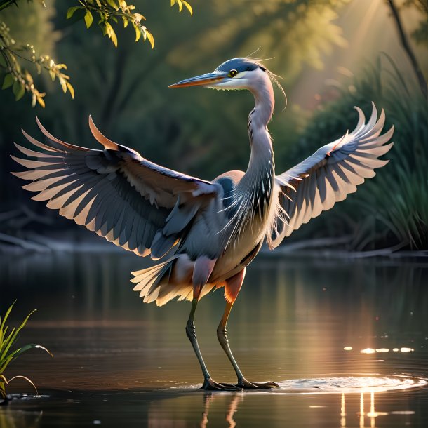 Picture of a dancing heron