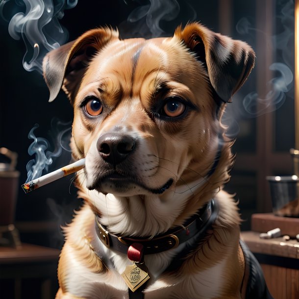 Photo d'un chien qui fume