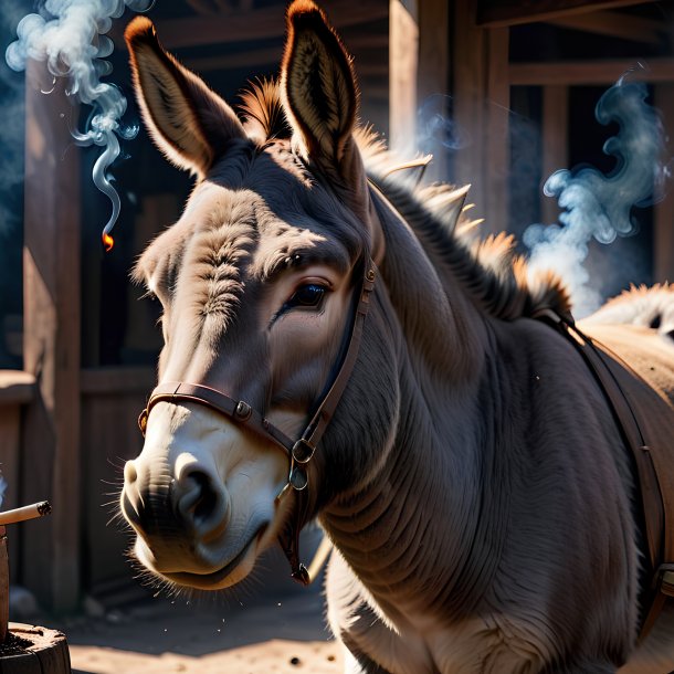 Imagem de um burro fumando