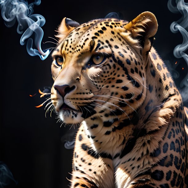 Imagem de um leopardo fumando