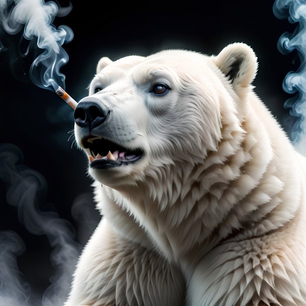 Picture of a smoking polar bear