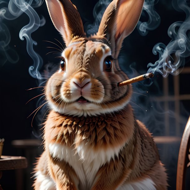 Photo d'un lapin qui fume