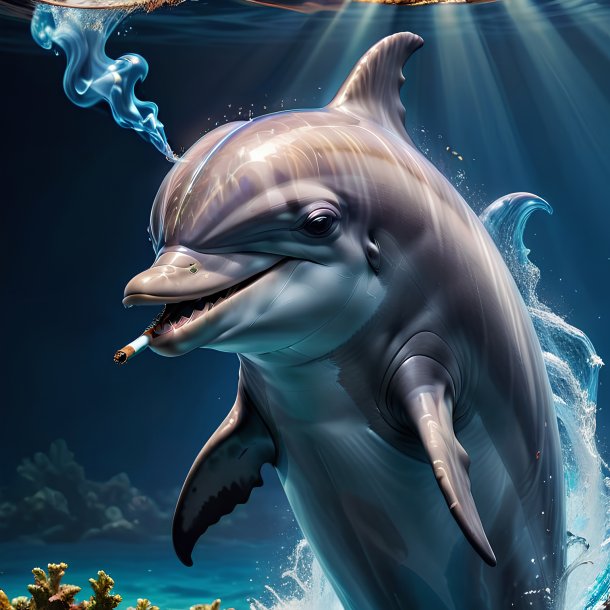 Picture of a smoking dolphin