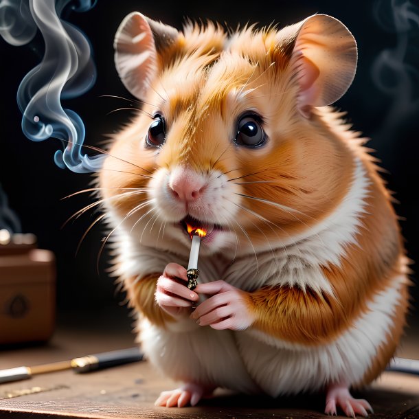 Imagem de um hamster fumando