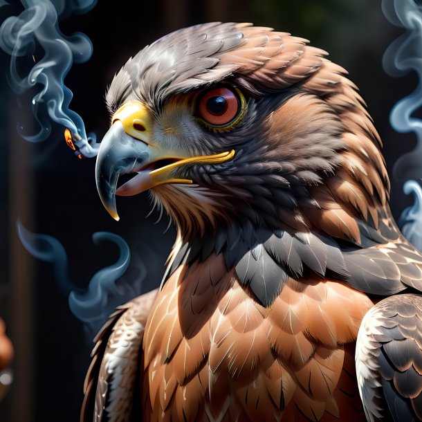 Picture of a smoking hawk