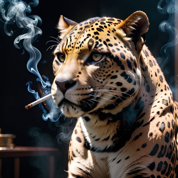 Imagem de um jaguar fumando