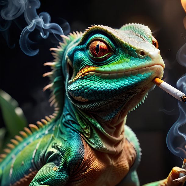 Picture of a smoking lizard