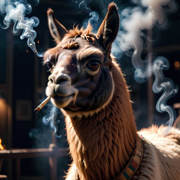 Picture of a smoking llama