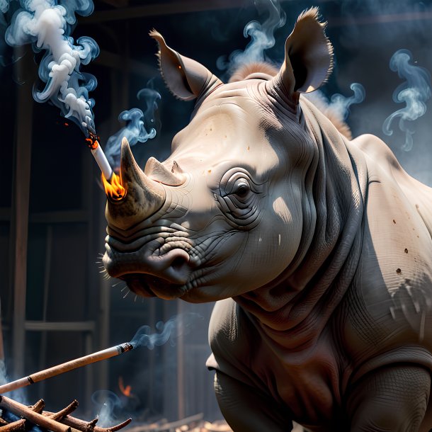 Picture of a smoking rhinoceros