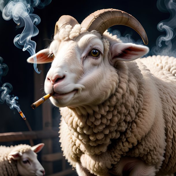 Picture of a smoking sheep