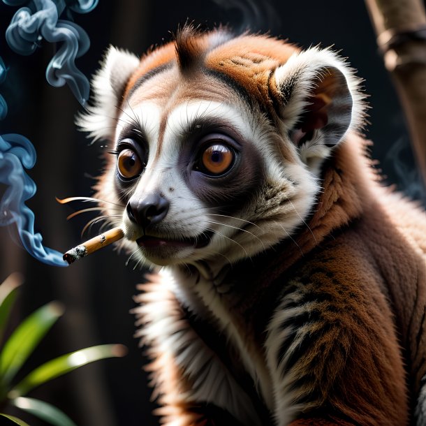 Picture of a smoking lemur