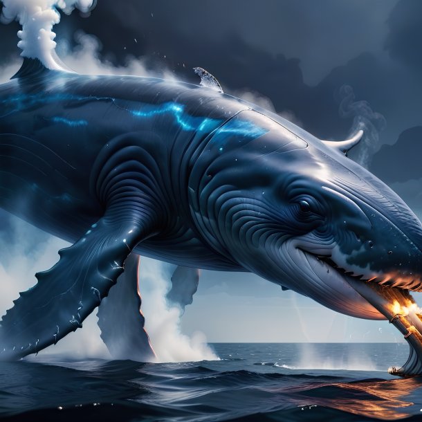 Picture of a smoking blue whale