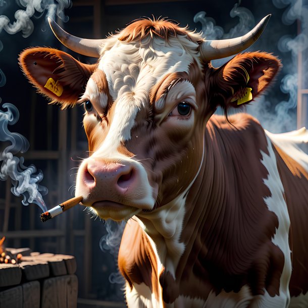 Photo d'une vache qui fume