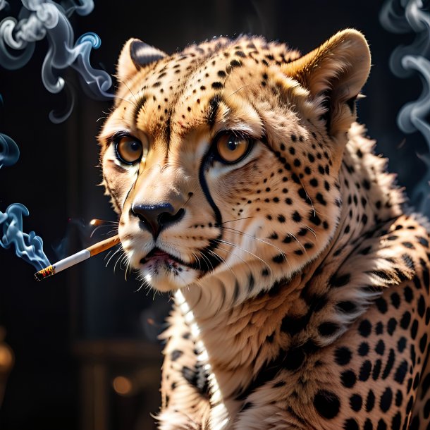 Picture of a smoking cheetah