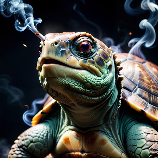 Picture of a smoking turtle