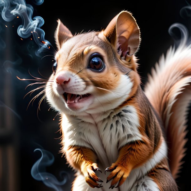 Picture of a smoking flying squirrel