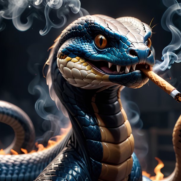 Imagem de uma cobra fumando