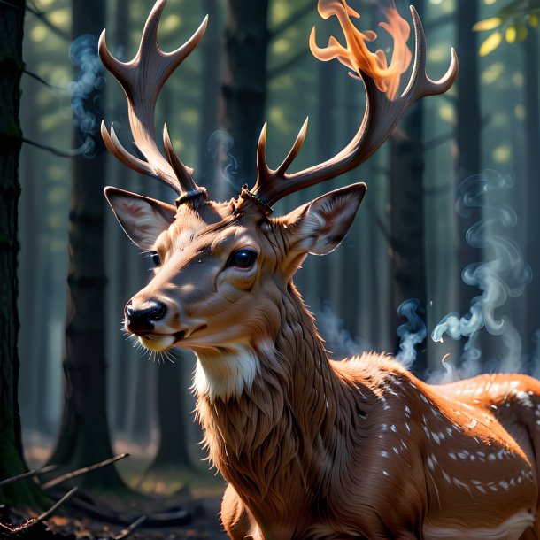 Image d'un cerf fumant