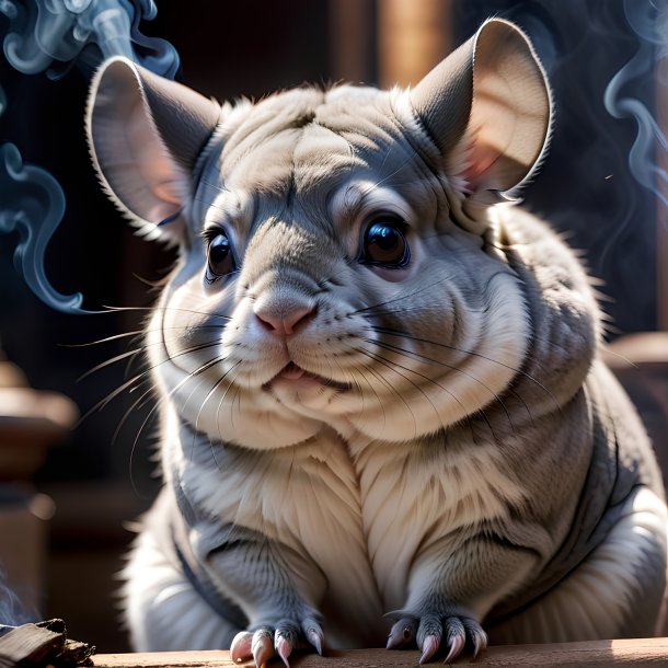 Picture of a smoking chinchillas