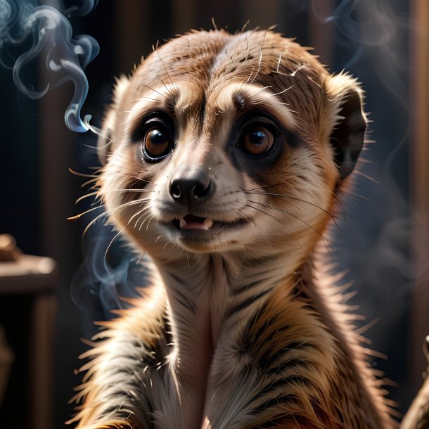 Photo d'un meerkat fumant