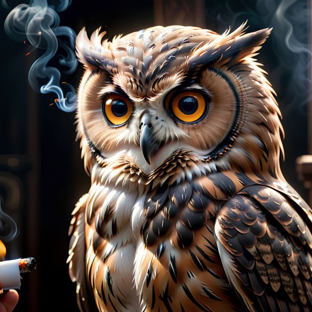 Picture of a smoking owl