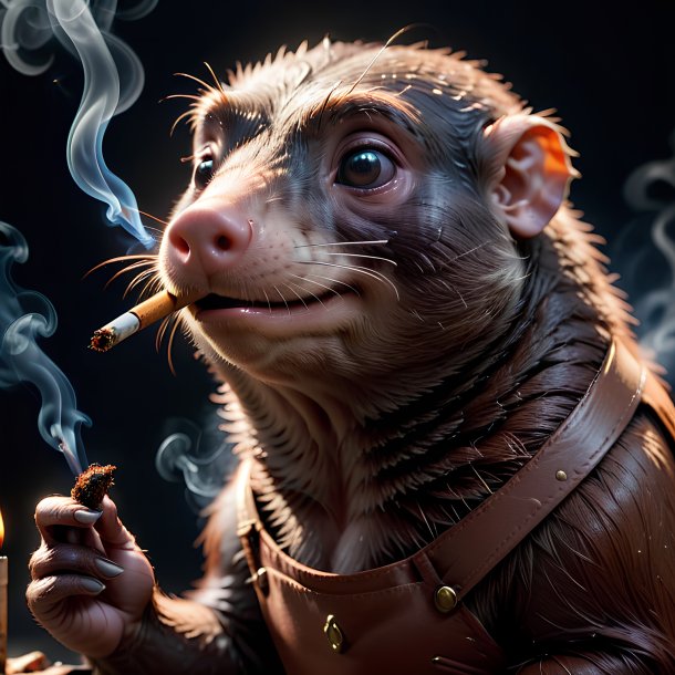 Imagem de uma toupeira fumando