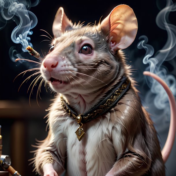 Imagem de um rato fumando