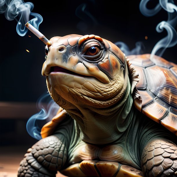 Picture of a smoking tortoise