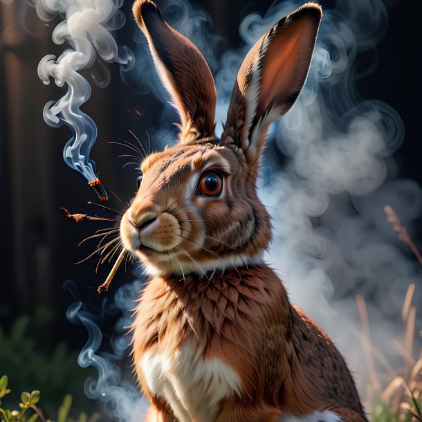 Imagem de uma lebre fumando