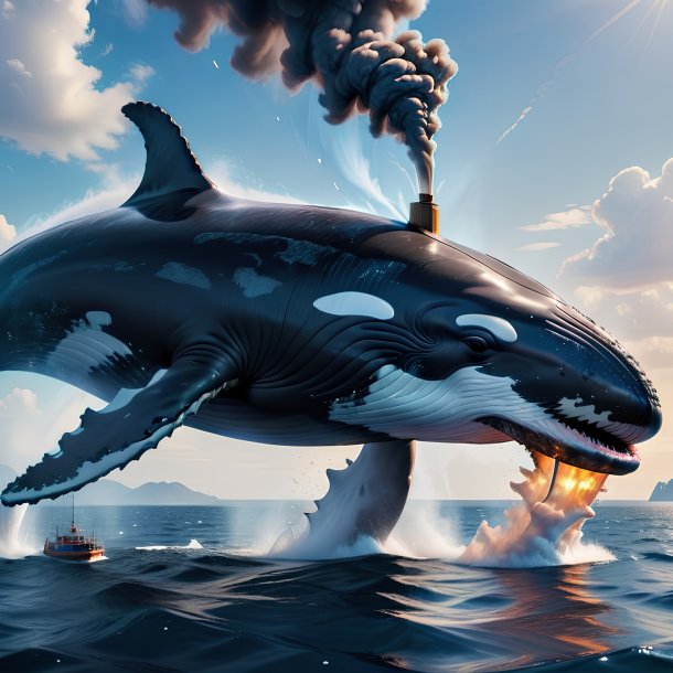 Picture of a smoking whale