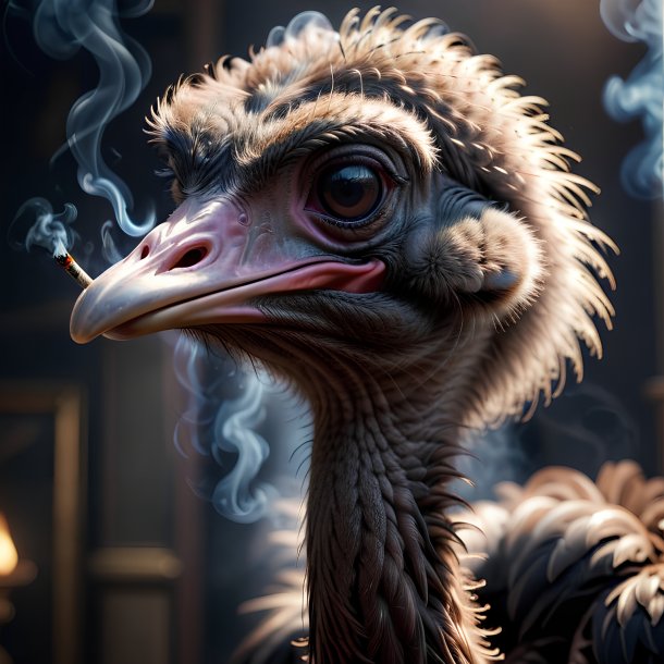 Picture of a smoking ostrich