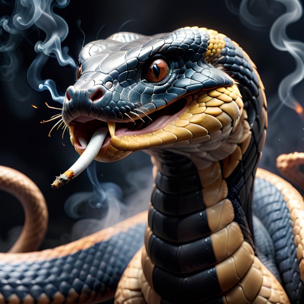 Picture of a smoking king cobra