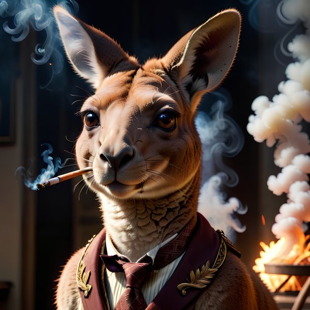 Picture of a smoking kangaroo