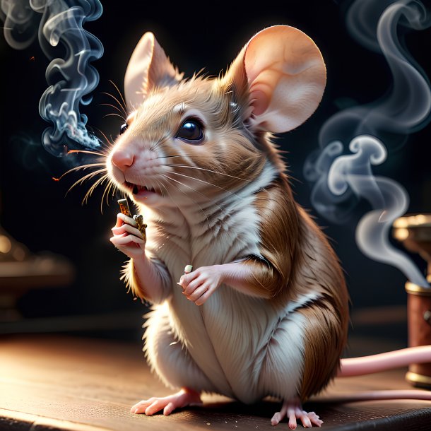 Imagem de um rato fumando