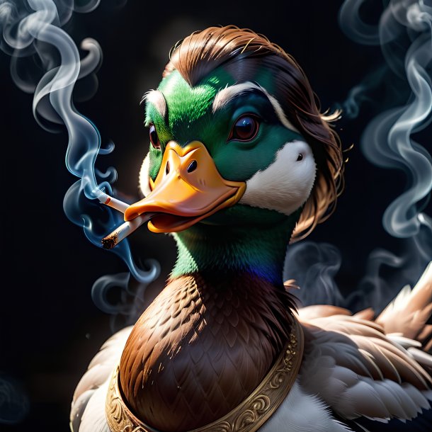 Imagem de um pato fumando