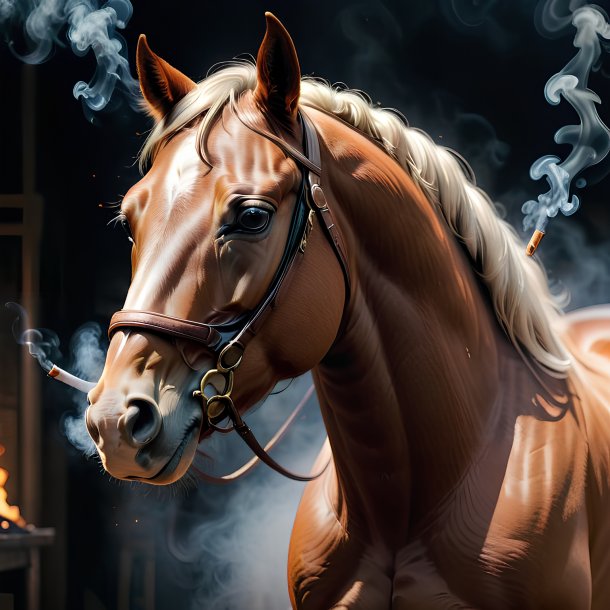 Picture of a smoking horse