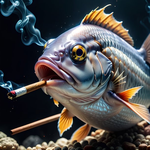 Imagem de um peixe fumando