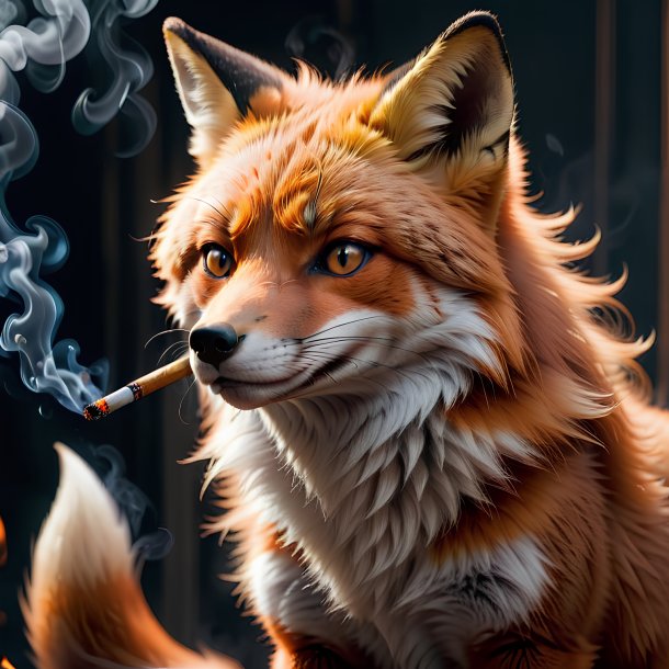 Picture of a smoking fox