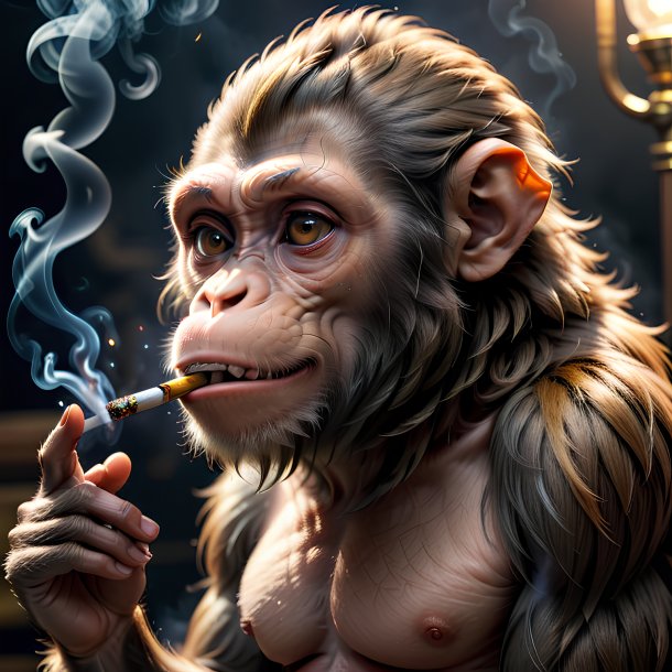 Photo d'un singe qui fume