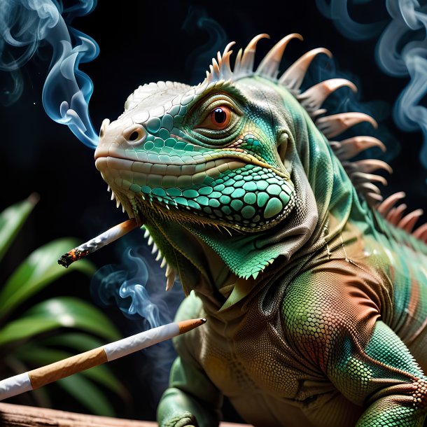 Picture of a smoking iguana